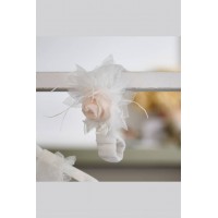 Ρομαντικό λευκό βαπτιστικό φόρεμα La Christine