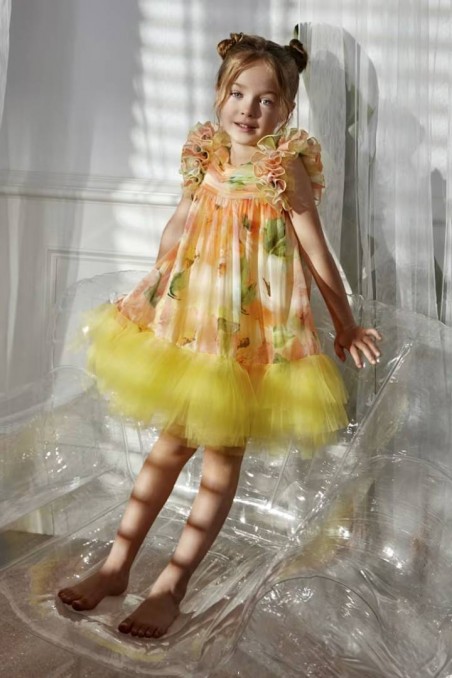 Φόρεμα με λουλούδια και τούλι Abel and Lula