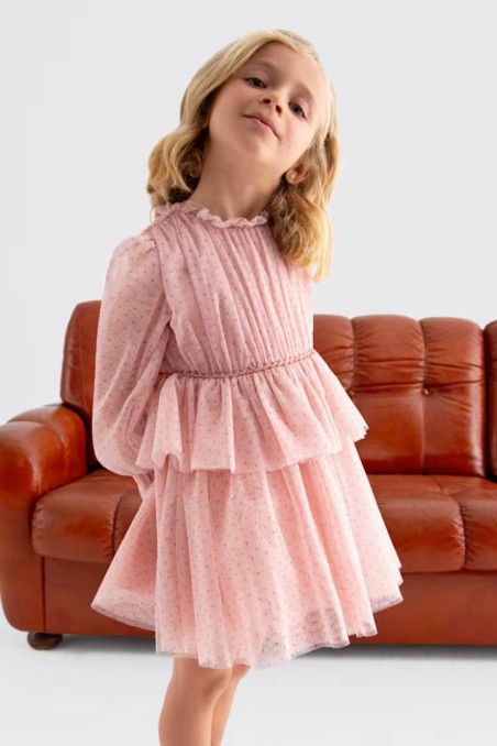 Φόρεμα ροζ τούλι με γλίτερ Abel and Lula