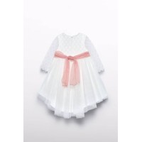 Φόρεμα λευκό τούλι με μανίκι Abel and Lula