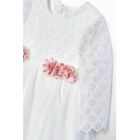 Φόρεμα λευκό τούλι με μανίκι Abel and Lula