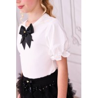 Τοπ  λευκο με μαύρο φιόγκο Aira Angel's face 