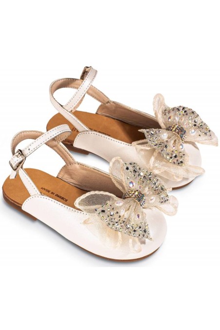 Ιβουάρ βαπτιστικό mule με φιογκάκι babywalker