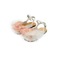 Βαπτιστικό mule Babywalker με ροζ λουλούδι και φτερά 