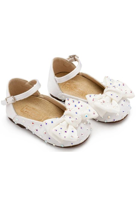 Βαπτιστικό λευκό γοβάκι Babywalker με κρυσταλλάκια 