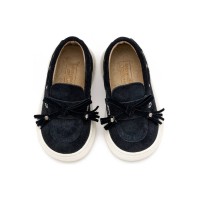 Βαπτιστικό καστόρινο loafer Babywalker με κρόσια και φιογκάκι