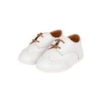 Βαπτιστικό δερμάτινο δετό παπουτσάκι 