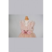 Βαπτιστικό φόρεμα σε nude απόχρωση