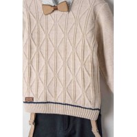 Σετ πουλόβερ-πουκάμισο-παντελόνι Hashtag