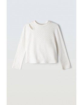 Μπλούζα λευκή με στρασάκια Εβίτα