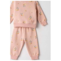 Σετ φόρμα Εβίτα ροζ με λουλουδάκια Σετ φόρμα Εβίτα ροζ με λουλουδάκια