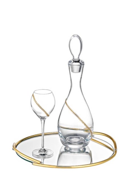 Σετ γάμου-κουμπάρου με λεπτομέρεια χρυσά φύλλα Novaker