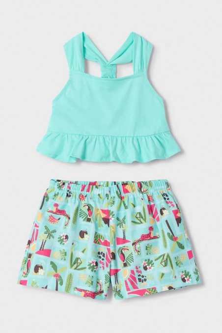 Σετ μπλουζάκι-σορτς τιρκουάζ Mayoral
