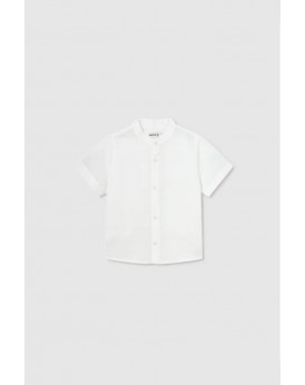 Πουκάμισο λινό λευκό regular fit Mayoral