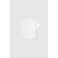 Πουκάμισο λινό λευκό regular fit Mayoral