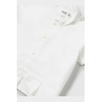 Πουκάμισο λινό λευκό regular fit Mayoral