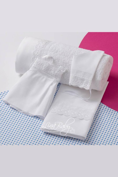 Λαδόπανο λευκό  ''Broderie Anglaise'' LinaBaby