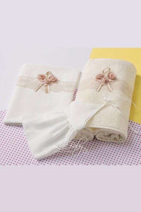  Λαδόπανο εκρού ''Sarah Key'' LinaBaby