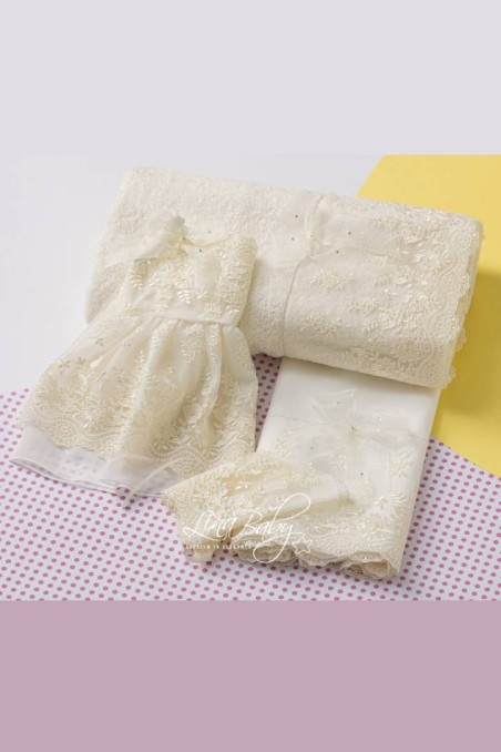 Λαδόπανο εκρού ''Γαλλική Δαντέλα'' LinaBaby