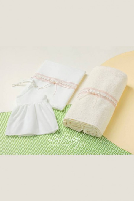 Λαδόπανο εκρού ''Ροζαλία'' Lina-Baby