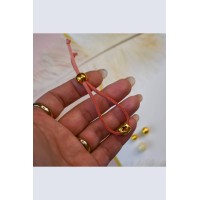 Μαρτυρικό – Βραχιόλι Σουέτ Powder με Σταυρουδάκι Chez Art