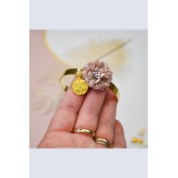 Μαρτυρικό – Βραχιόλι Χειροπέδα με Λουλούδι & Κωνσταντινάτο Chez Art