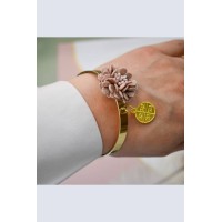 Μαρτυρικό – Βραχιόλι Χειροπέδα με Λουλούδι & Κωνσταντινάτο Chez Art