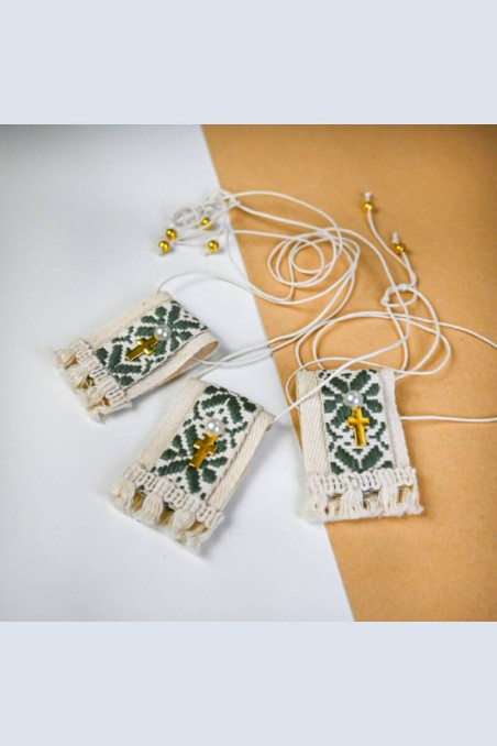 Μαρτυρικό – Κολιέ Κορδέλα με Σταυρουδάκι Chez Art