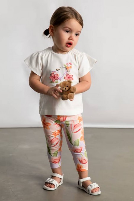 Σετ κολάν και μπλουζάκι με λουλούδια για μωρό 
