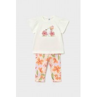 Σετ κολάν και μπλουζάκι με λουλούδια για μωρό Σετ κολάν και μπλουζάκι με λουλούδια για μωρό