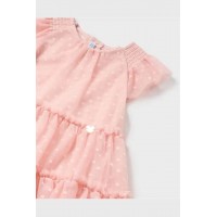 Φόρεμα τούλι σομών με κορδέλα Mayoral 