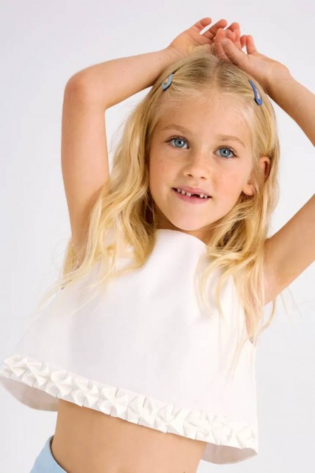 Τοπ λευκό με ανάγλυφο σχέδιο Mayoral