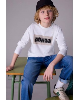 Μπλούζα κρεμ με στάμπα Mayoral 