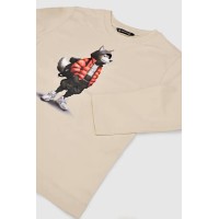 Μπλούζα μπεζ με στάμπα Mayoral