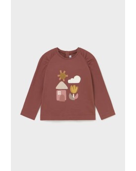 Μπλουζάκι για μωρό τερακότα με σχέδια Mayoral