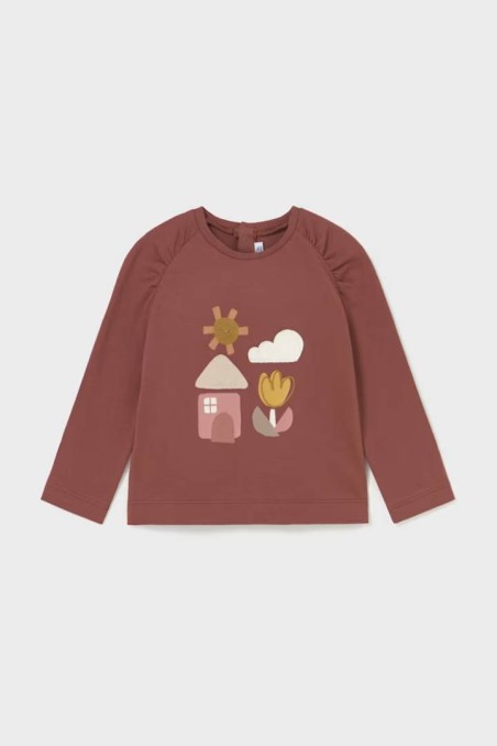 Μπλουζάκι για μωρό τερακότα με σχέδια Mayoral