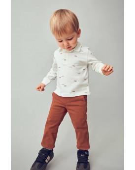 Παντελόνι λοξότσεπο βασικό κεραμιδί 