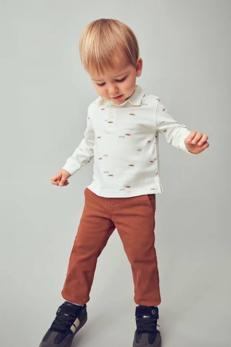 Παντελόνι λοξότσεπο βασικό κεραμιδί 