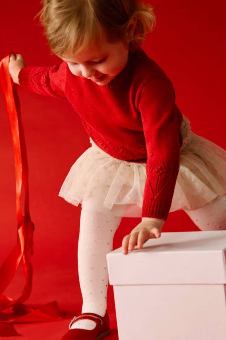 Φούστα κοντή για μωρό εκρού με τούλι Mayoral 