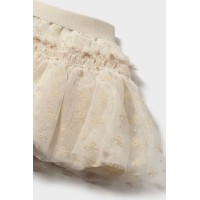 Φούστα κοντή για μωρό εκρού με τούλι Mayoral 