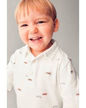 Μπλουζάκι πόλο με στάμπα αυτοκινητάκια Mayoral Μπλουζάκι πόλο με στάμπα αυτοκινητάκια Mayoral