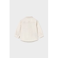 Πουκάμισο βασικό λευκό με μπεζ ρίγα Mayoral