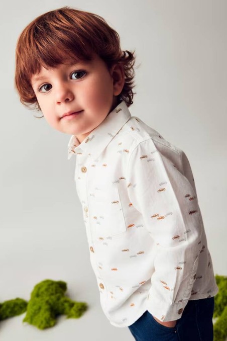 Πουκάμισο για μωρό με στάμπα αυτοκινητάκια Mayoral