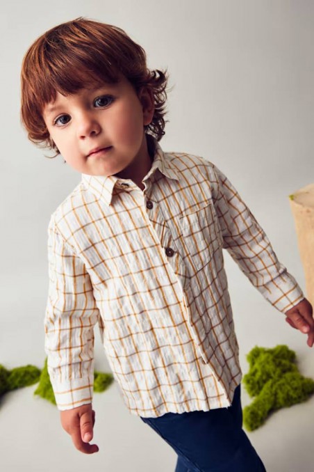 Πουκάμισο μουσταρδί καρό Mayoral
