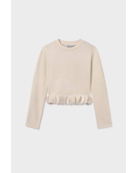 Μπλούζα με μακρύ μανίκι κρεμ Mayoral 