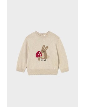 Μπλουζάκι ζέρσεΐ μπεζ με σχέδιο Mayoral