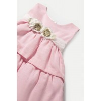 Βρεφικό ροζ φόρεμα λινό Mayoral 