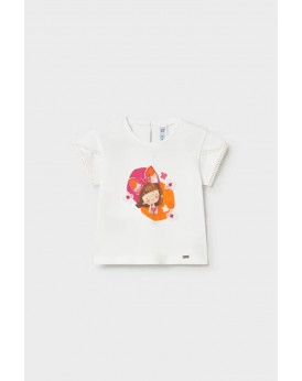 Μπλουζάκι λευκό με σχέδιο για μωρό Mayoral