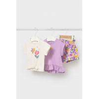 Σετ σορτς 3 τεμαχίων λιλά Mayoral 