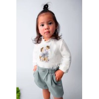 Μπλούζα κρεμ για μωρό με σχέδιο Mayoral